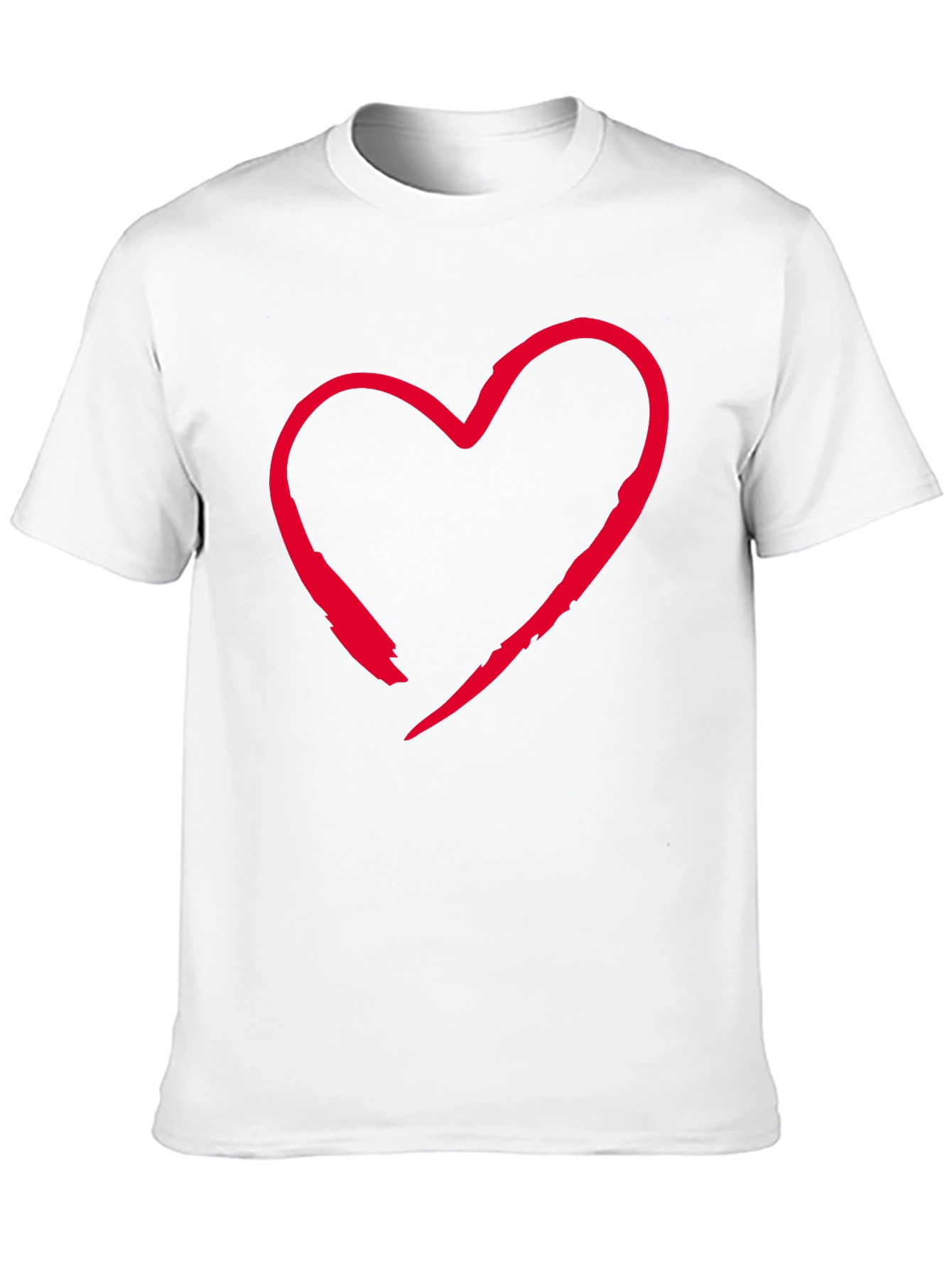 Red Heart Graphic Black T-Shirt Casual Style