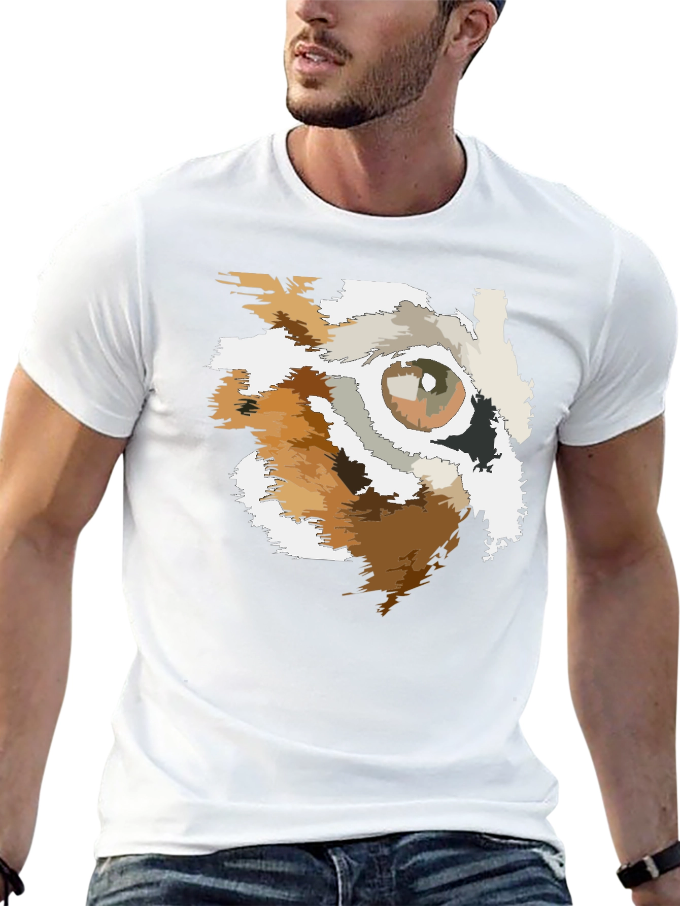 Abstract Eye Graphic Black T-Shirt