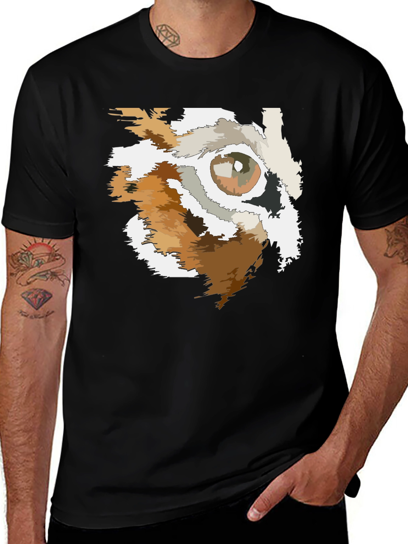 Abstract Eye Graphic Black T-Shirt