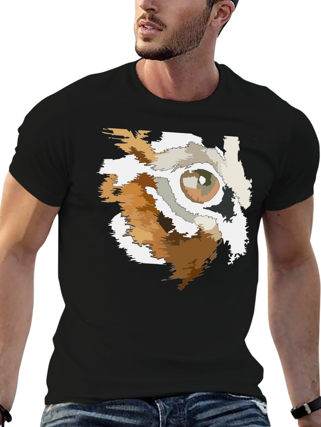 Abstract Eye Graphic Black T-Shirt