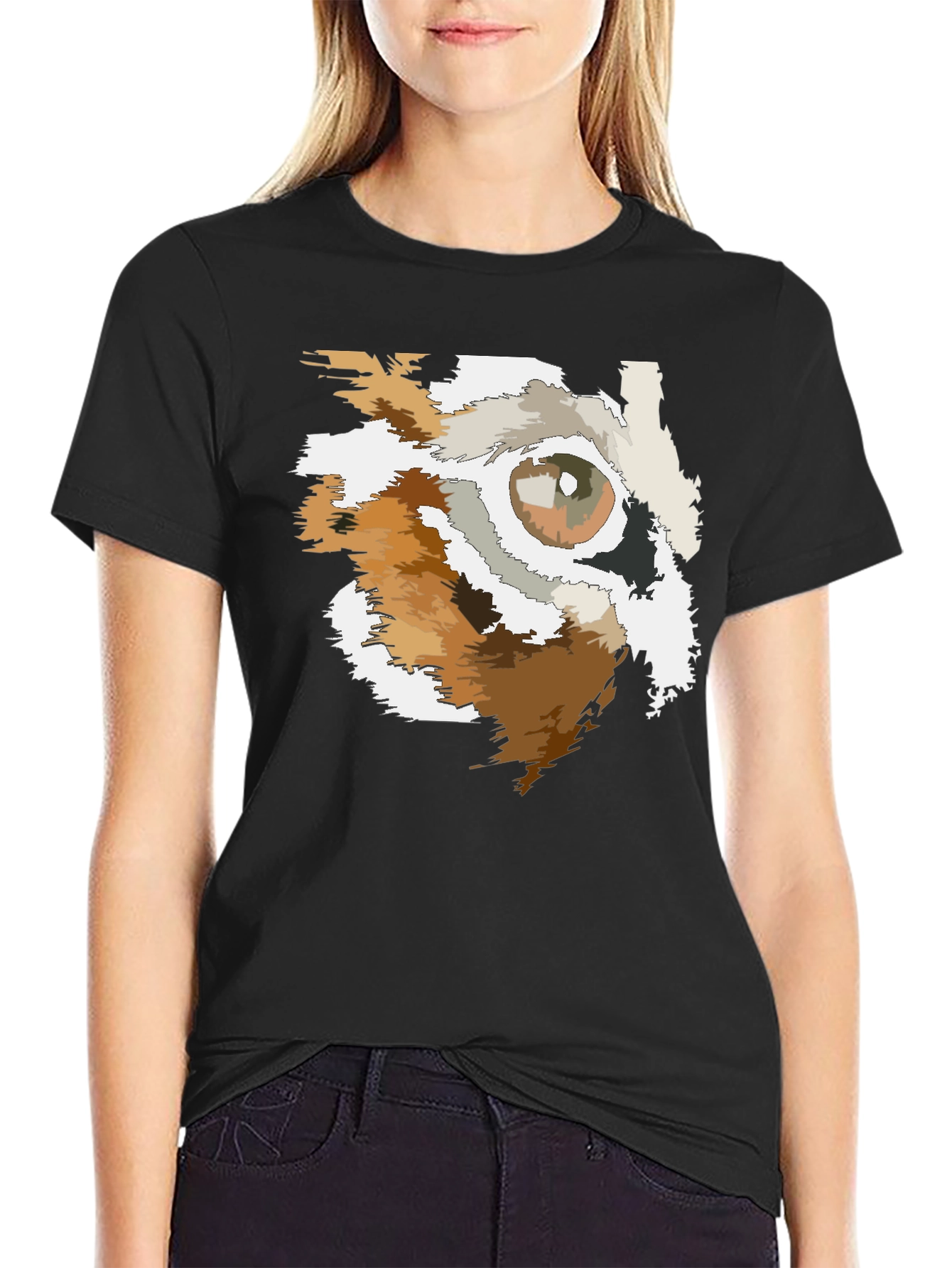 Abstract Eye Graphic Black T-Shirt