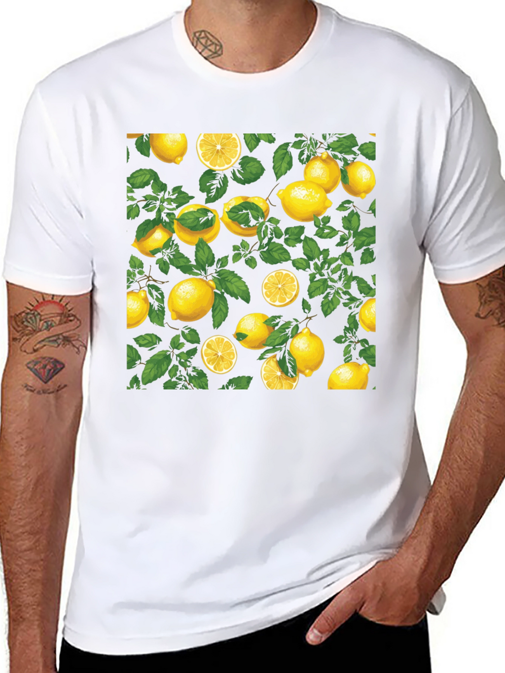 Lemon Print Black T-Shirt: Fresh & Fun Style