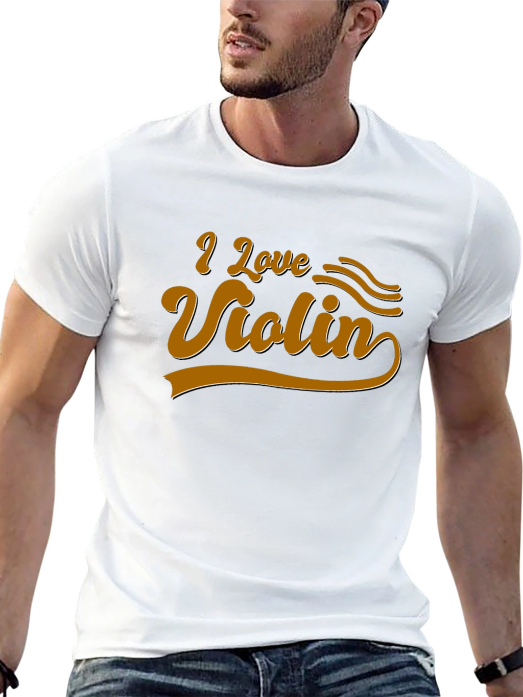 I Love Violin Graphic Tee - Music Lover T-Shirt