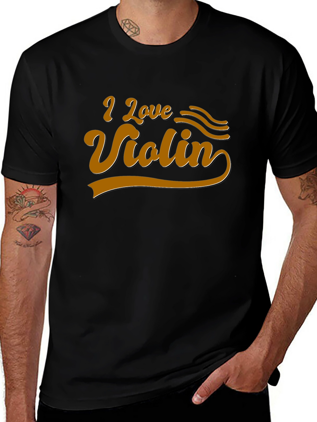 I Love Violin Graphic Tee - Music Lover T-Shirt