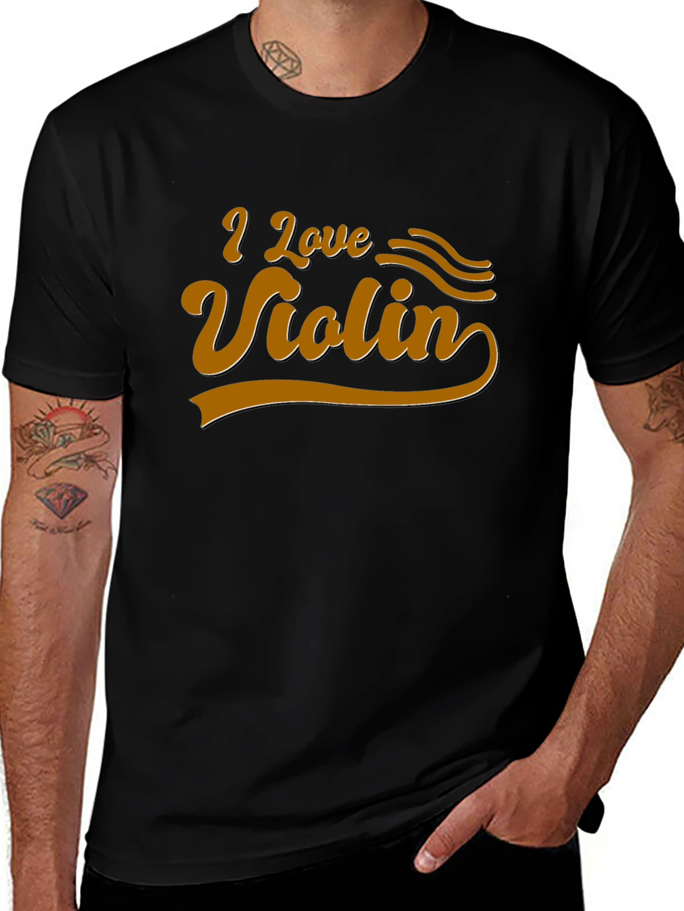 I Love Violin Graphic Tee - Music Lover T-Shirt