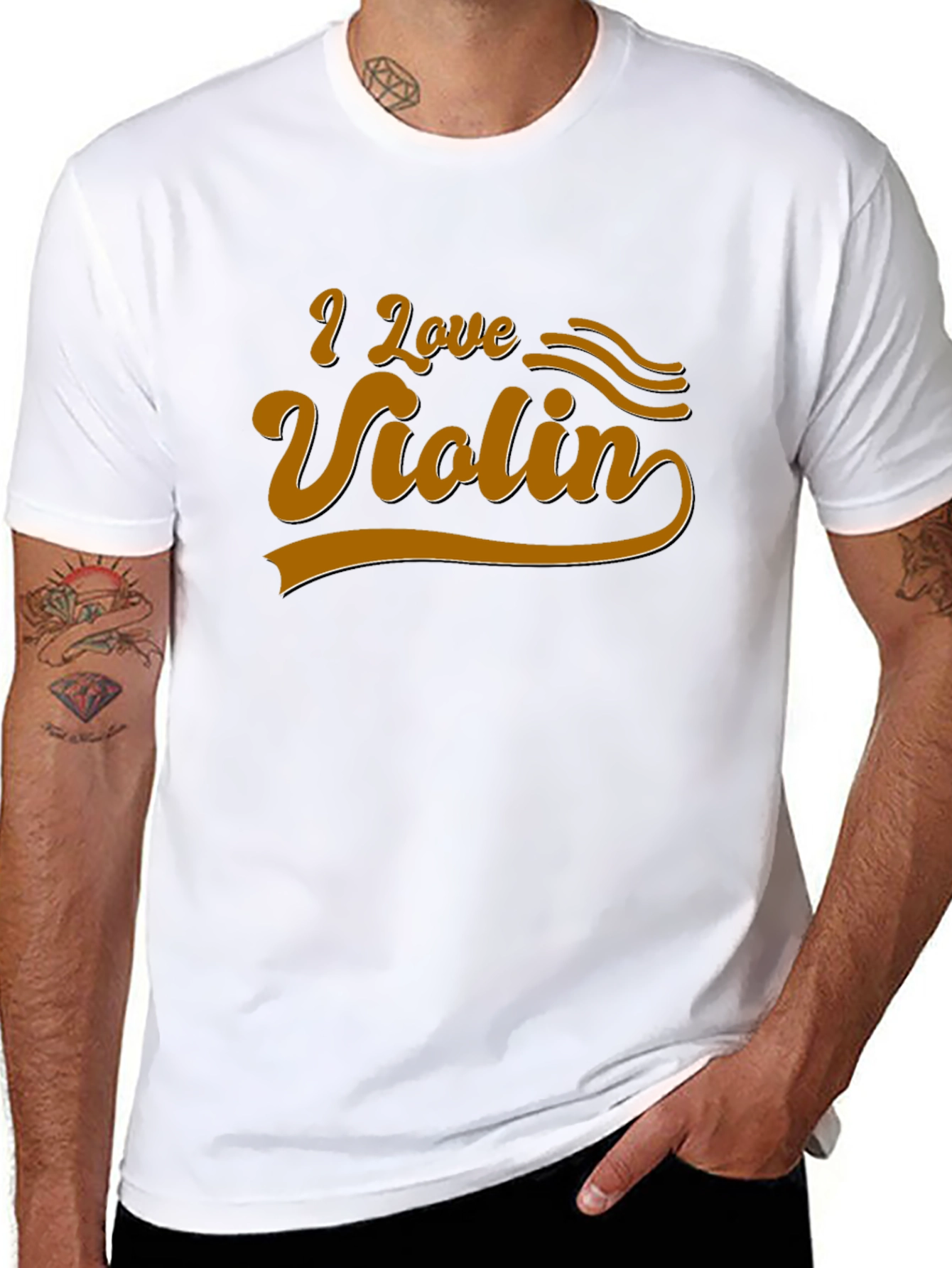 I Love Violin Graphic Tee - Music Lover T-Shirt