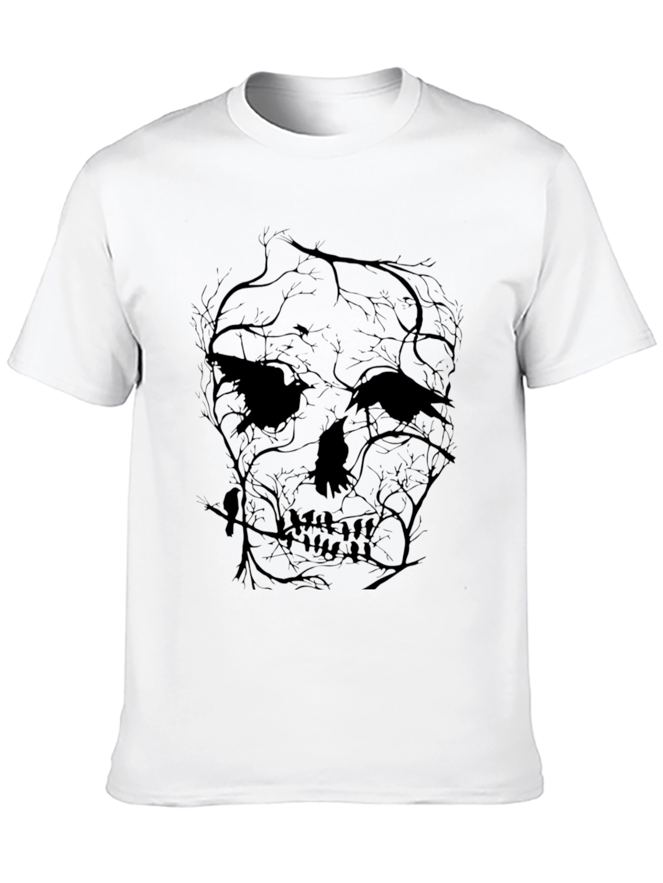 Raven Skull Tree Black Graphic Tee