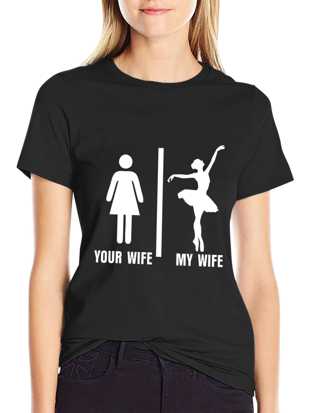 Funny My Wife Ballerina T-Shirt - Black