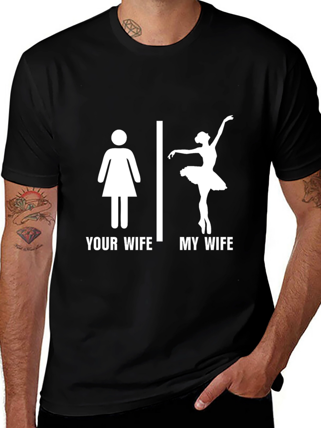 Funny My Wife Ballerina T-Shirt - Black