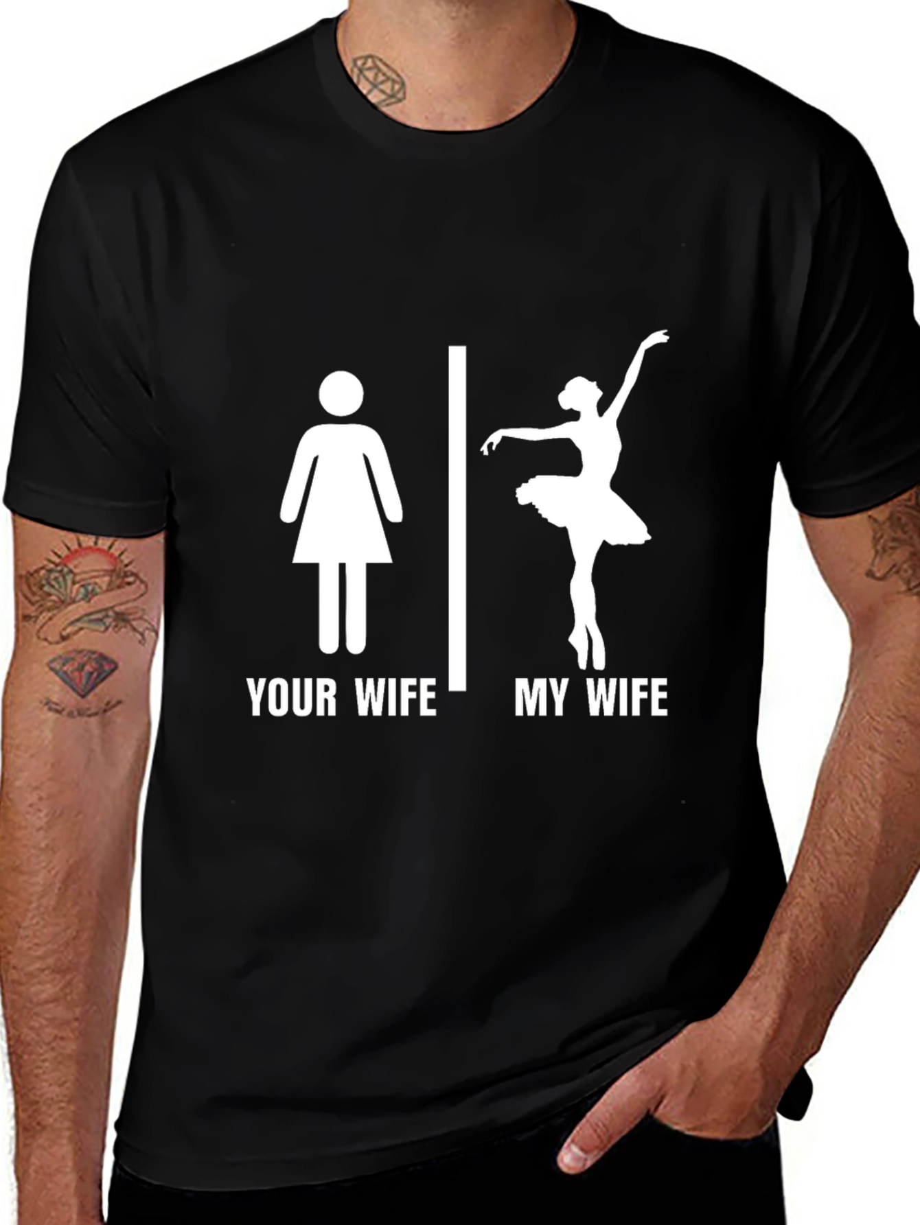 Funny My Wife Ballerina T-Shirt - Black