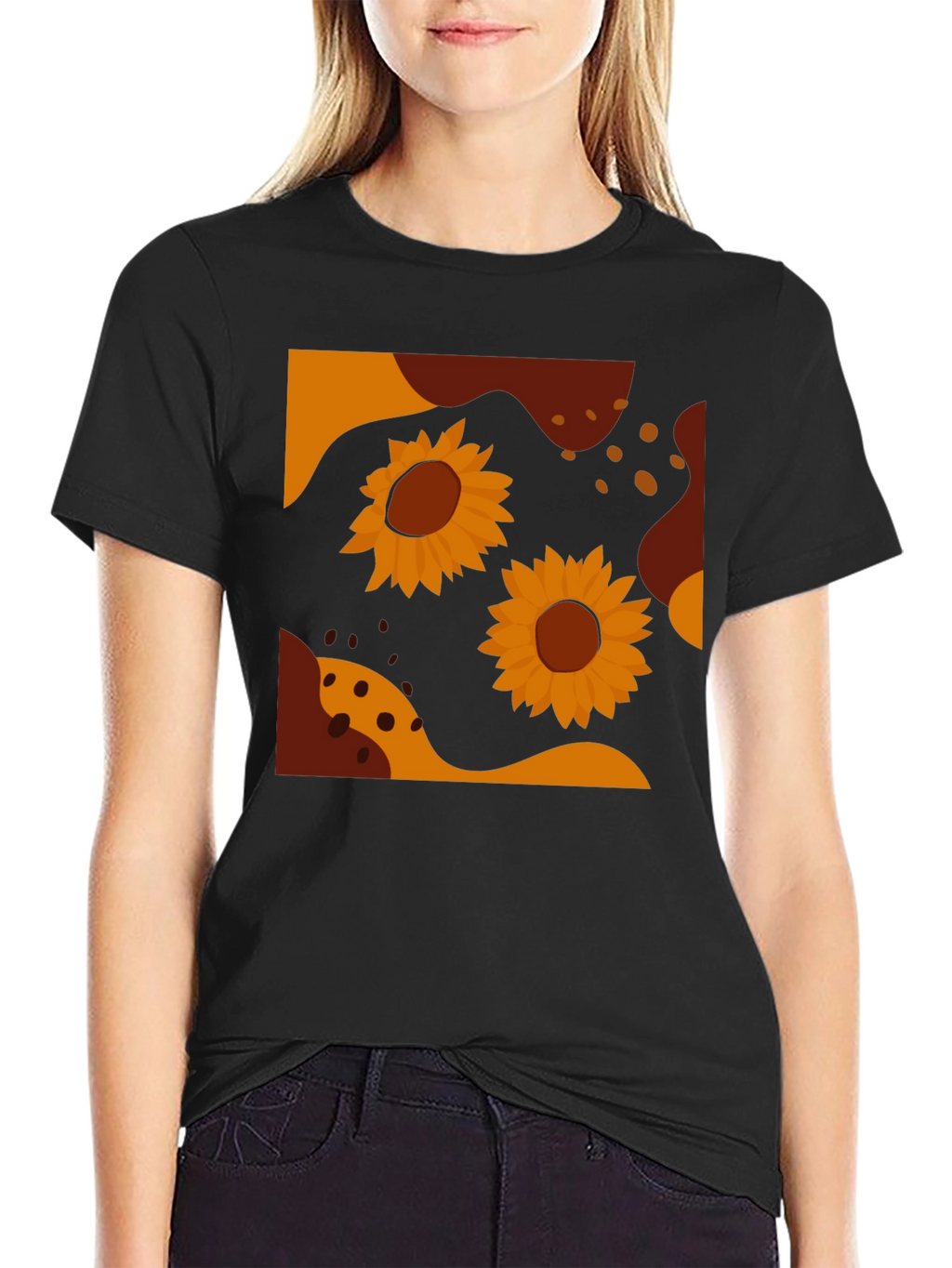 Sunflower Graphic Tee - Modern Abstract Design