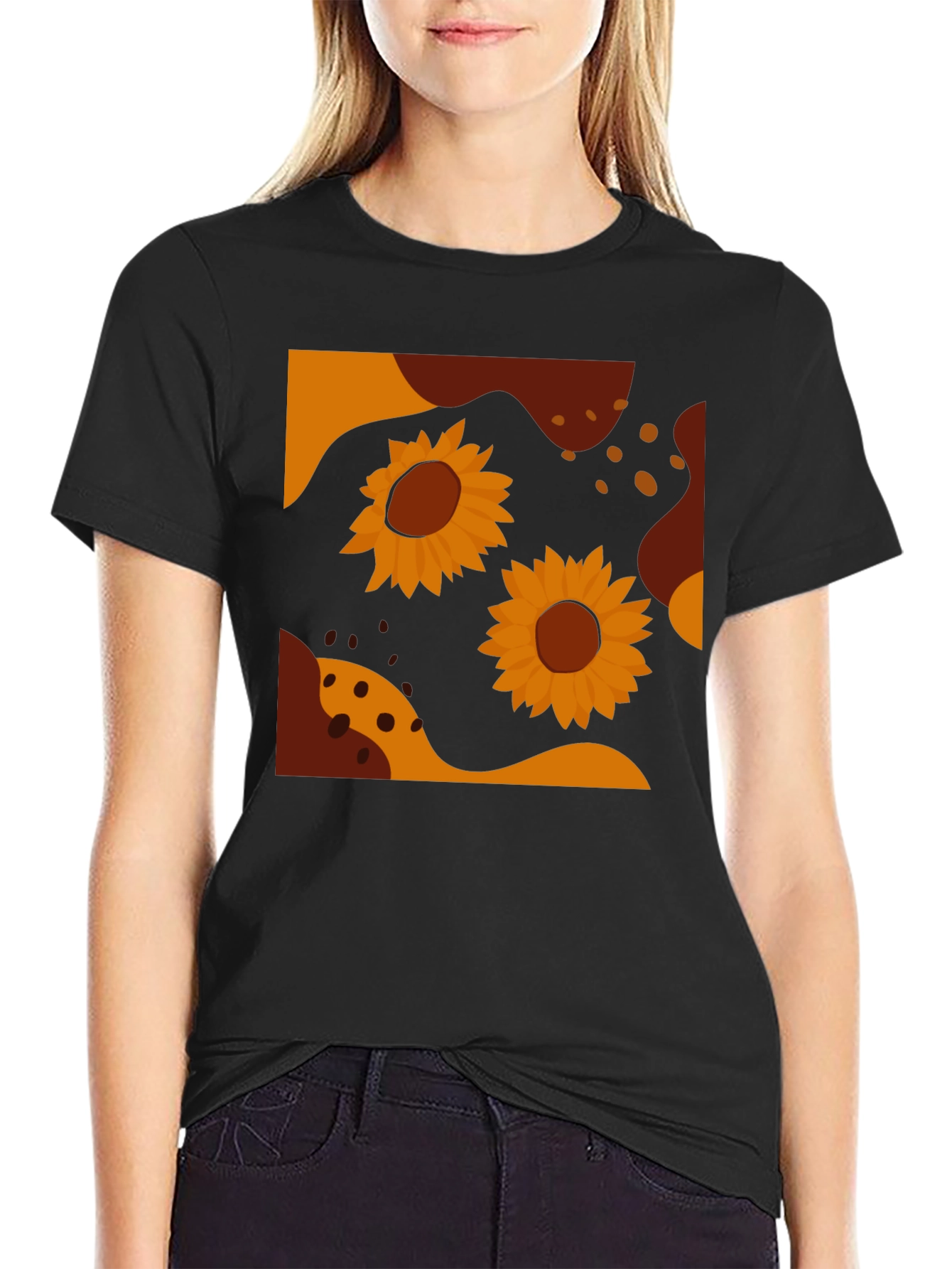 Sunflower Graphic Tee - Modern Abstract Design