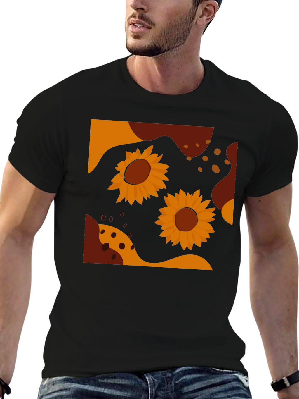 Sunflower Graphic Tee - Modern Abstract Design