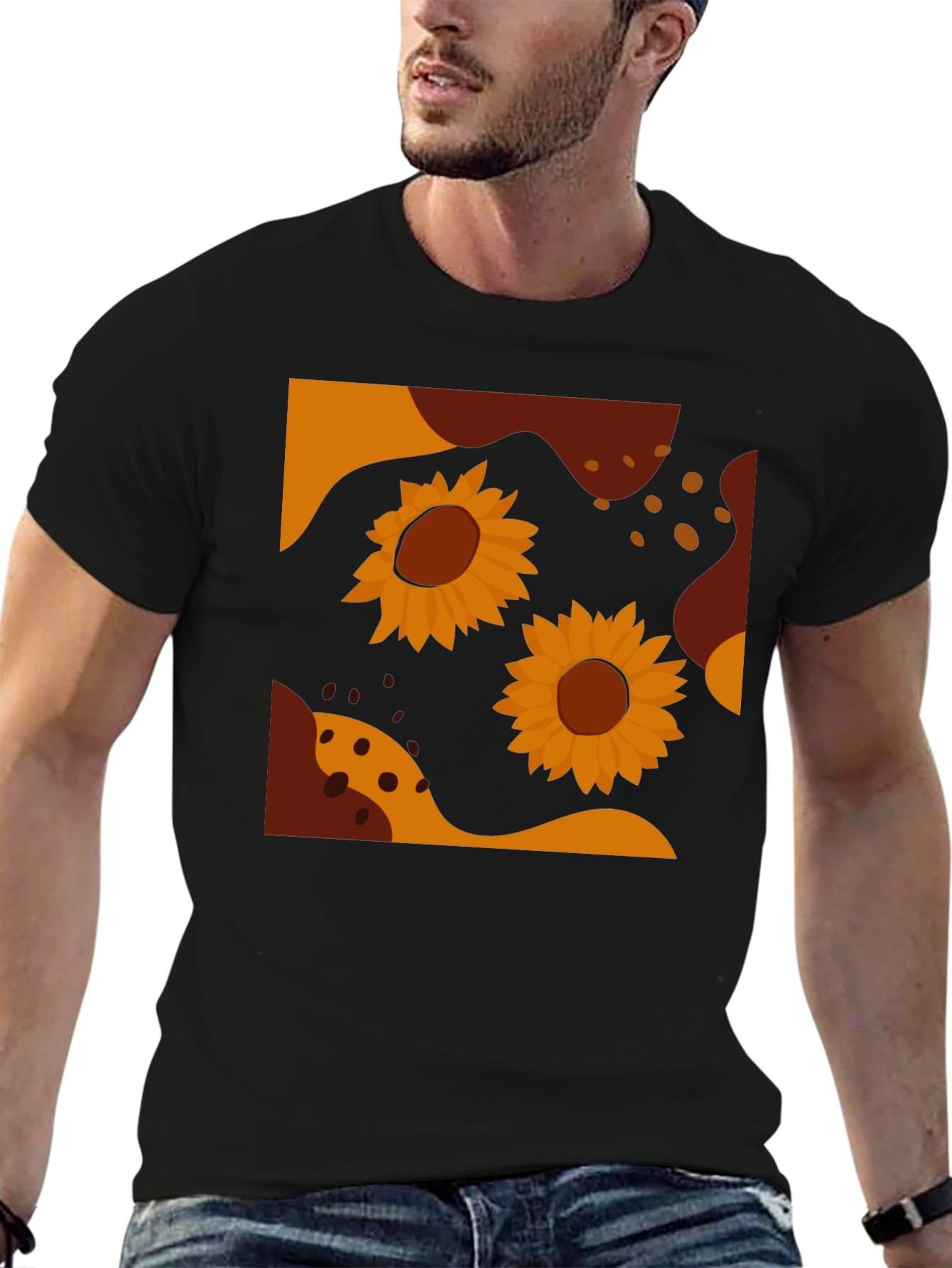 Sunflower Graphic Tee - Modern Abstract Design