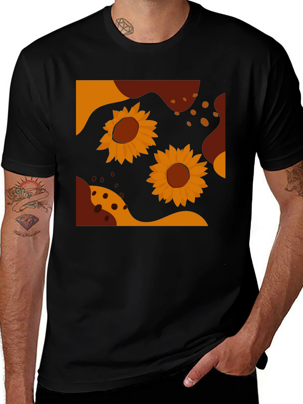 Sunflower Graphic Tee - Modern Abstract Design