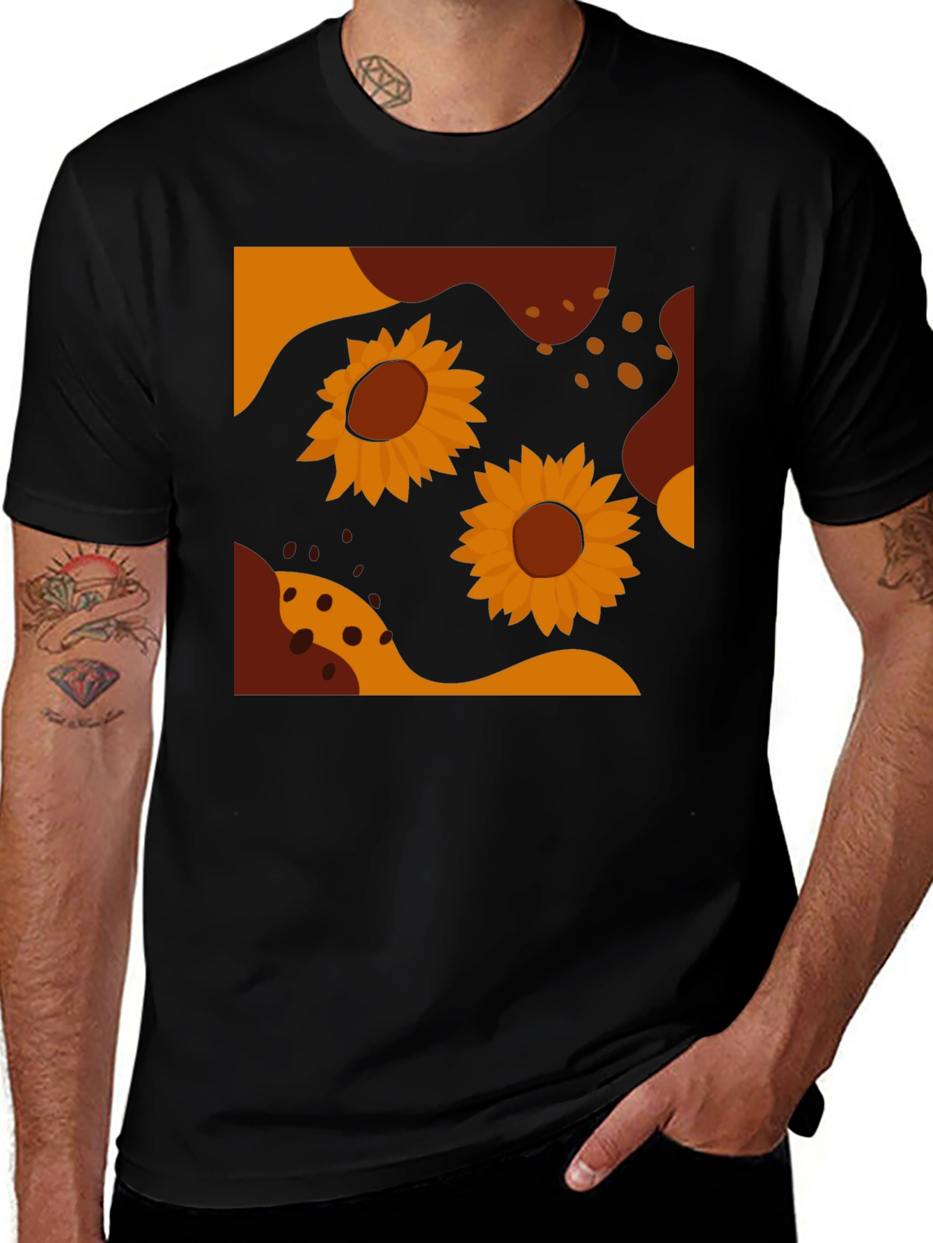 Sunflower Graphic Tee - Modern Abstract Design