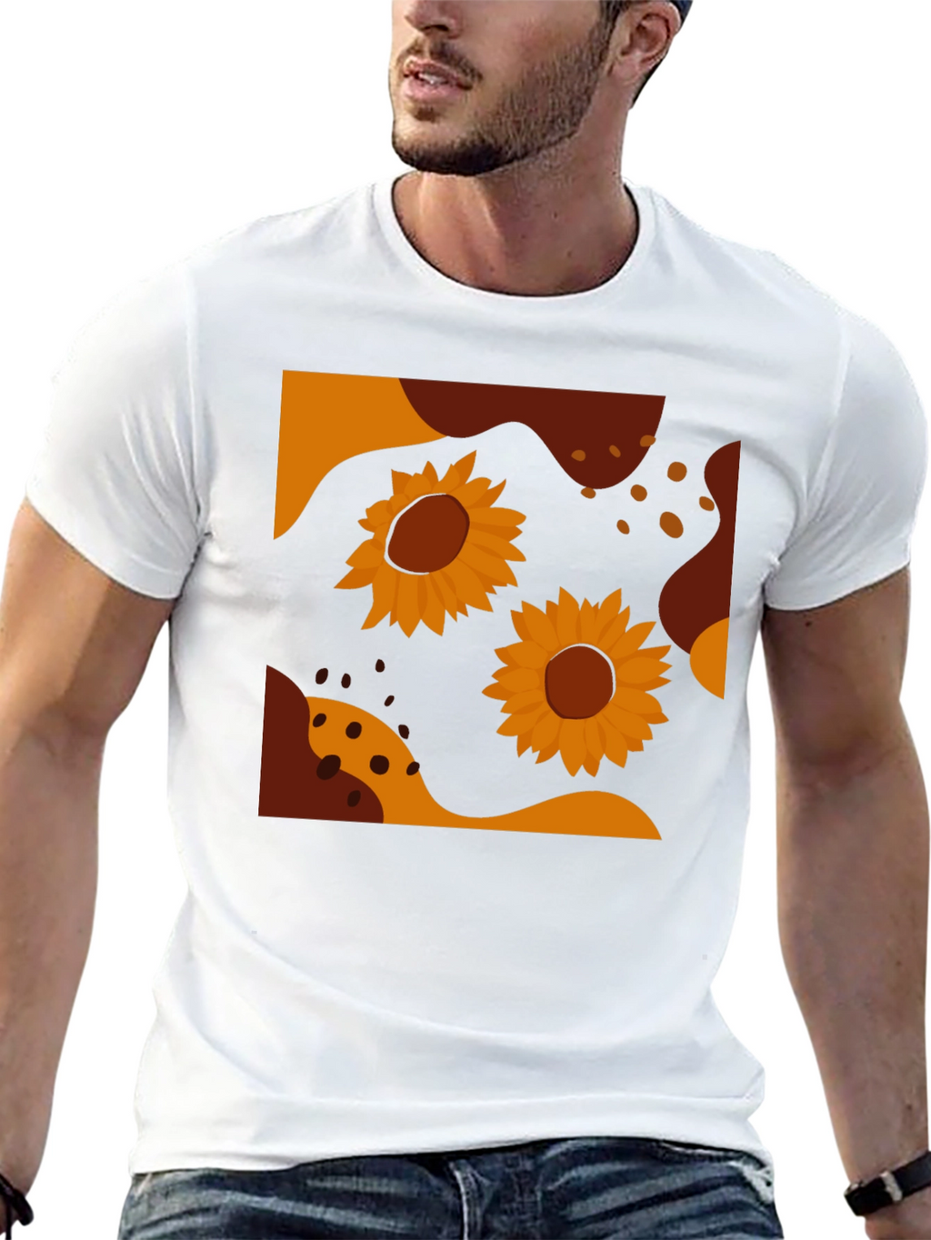 Sunflower Graphic Tee - Modern Abstract Design