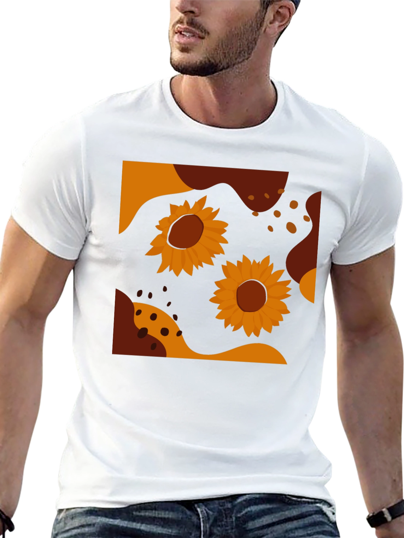 Sunflower Graphic Tee - Modern Abstract Design