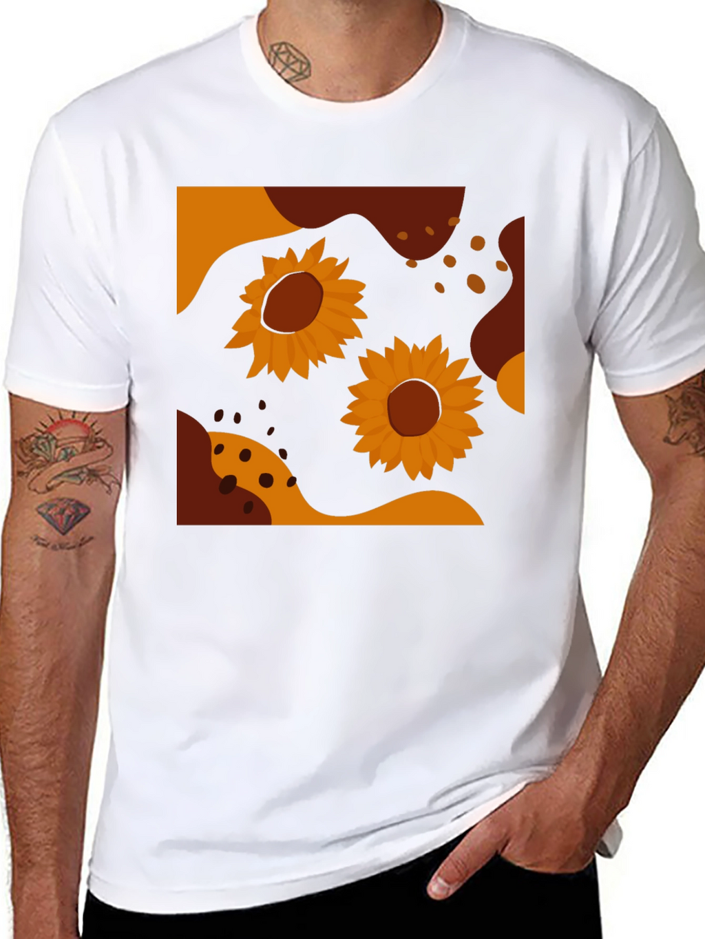 Sunflower Graphic Tee - Modern Abstract Design