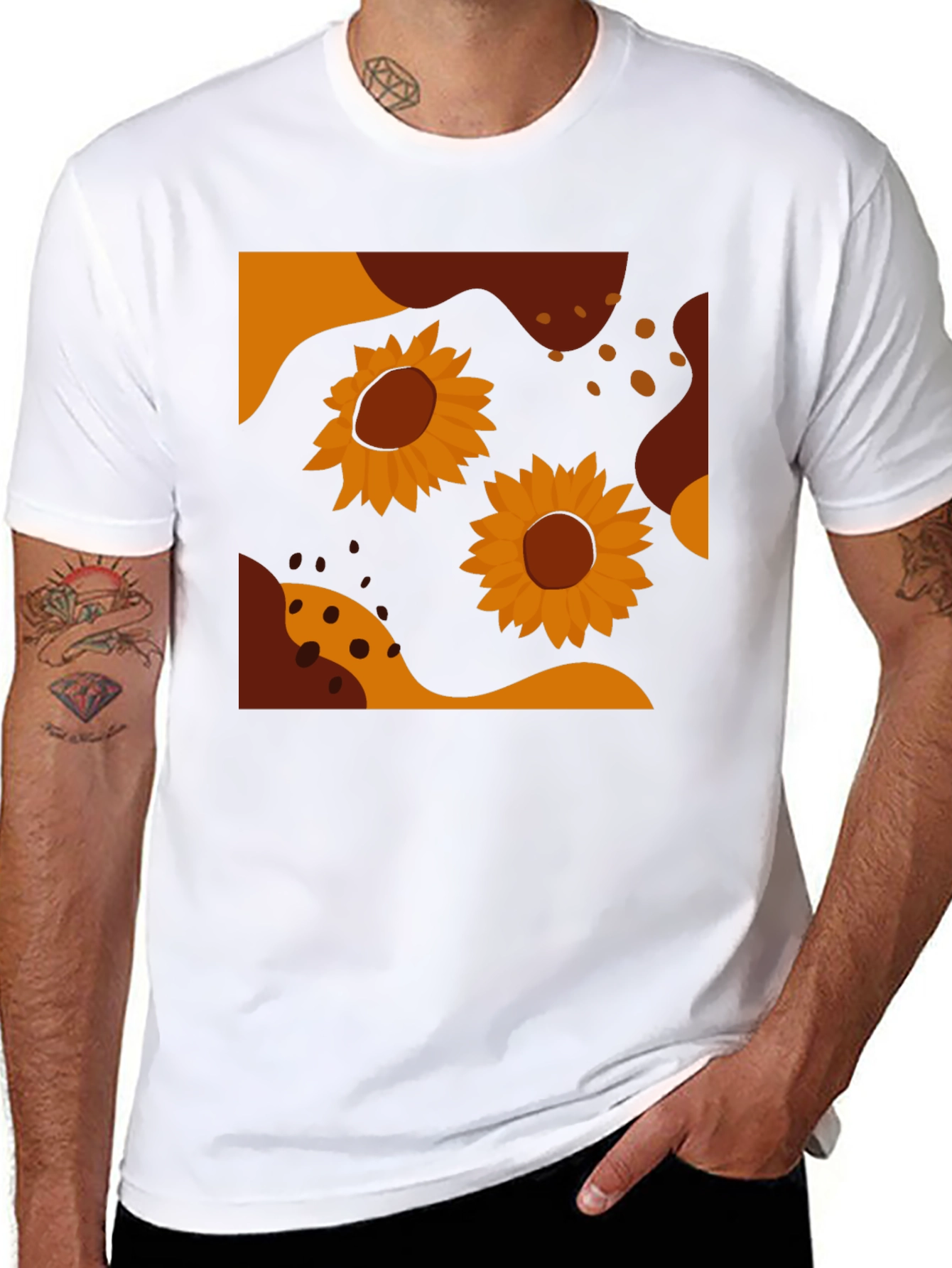 Sunflower Graphic Tee - Modern Abstract Design
