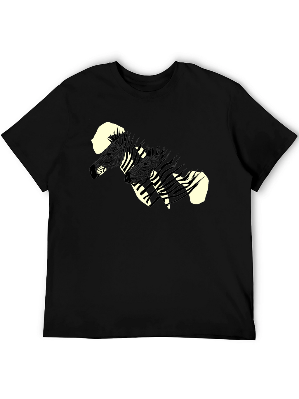 Zebra Graphic Print Black Tee