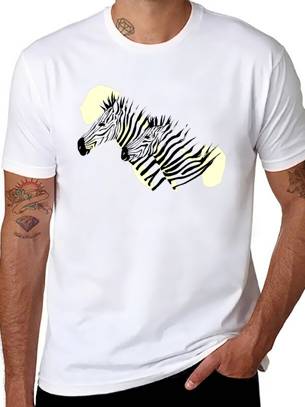 Zebra Graphic Print Black Tee