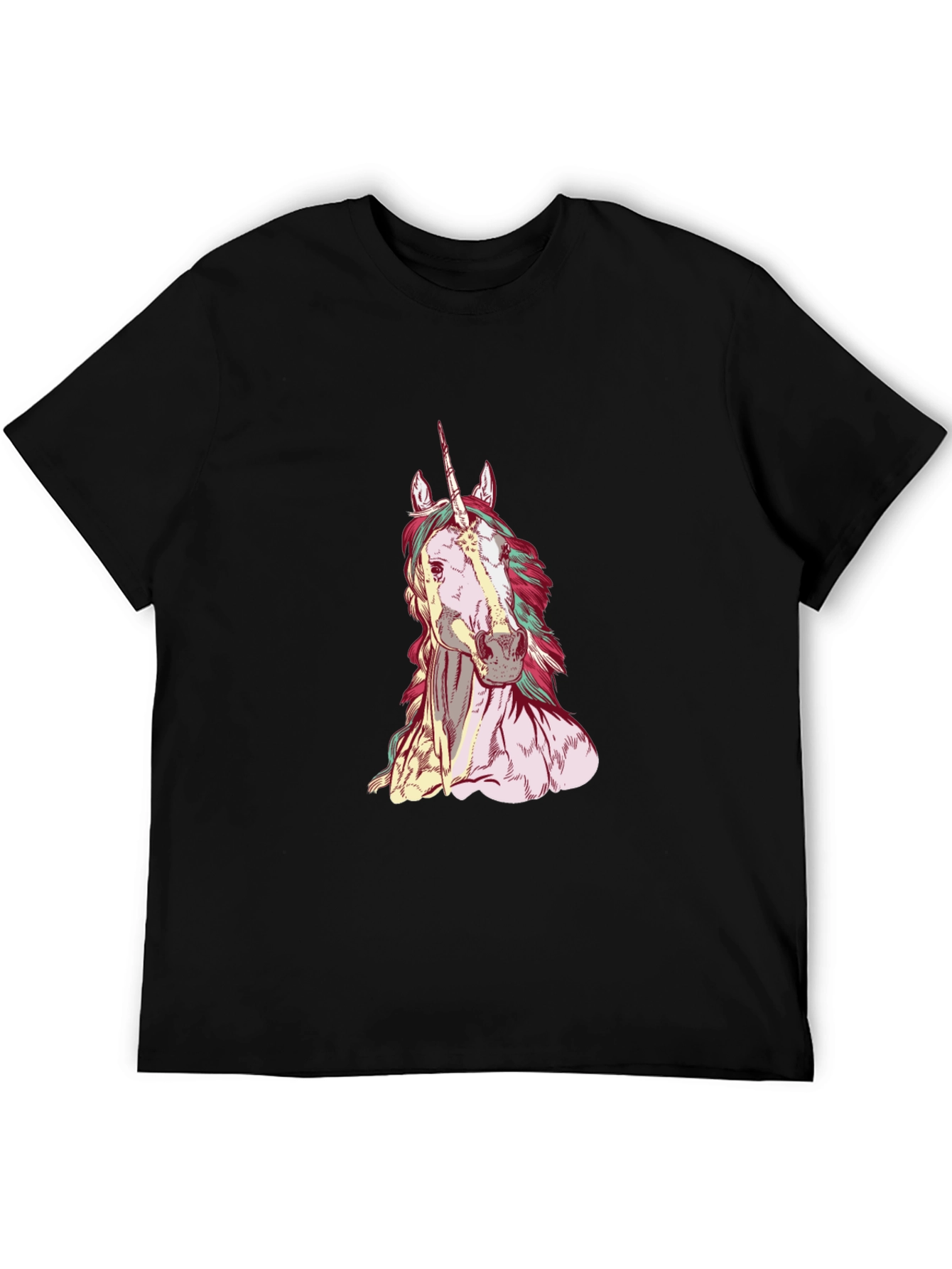 Unicorn Graphic Tee - Mens Black T-Shirt