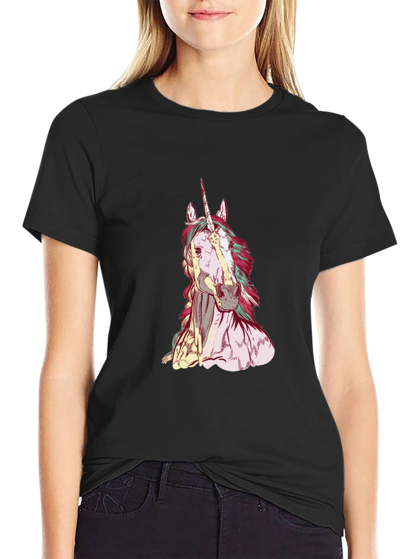 Unicorn Graphic Tee - Mens Black T-Shirt