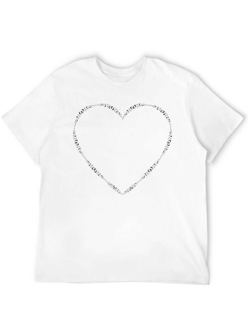 Black Heart Outline T-Shirt - Casual Style