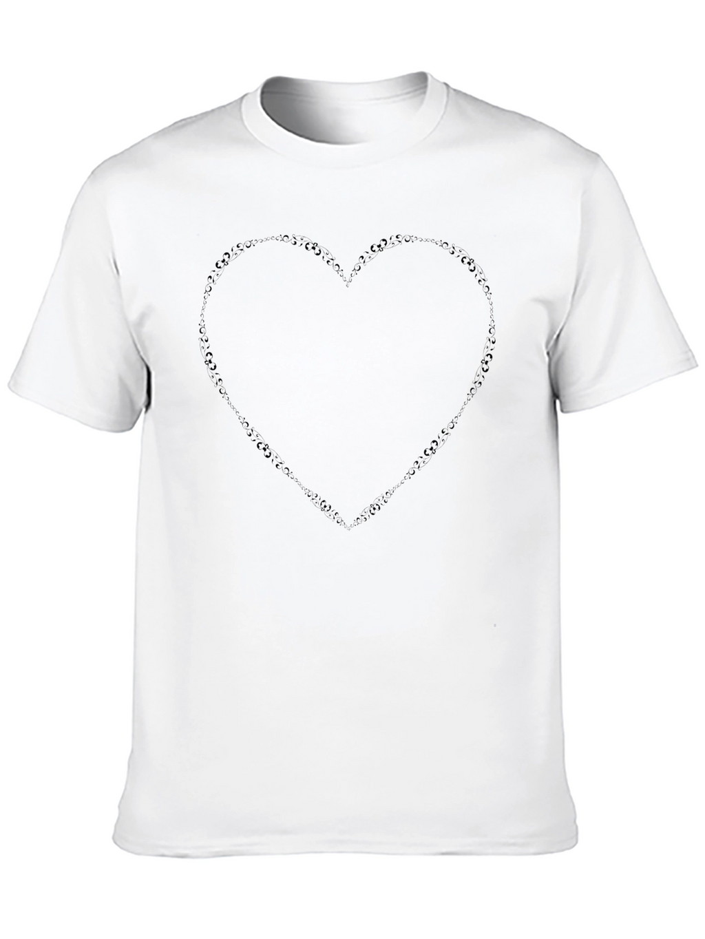 Black Heart Outline T-Shirt - Casual Style