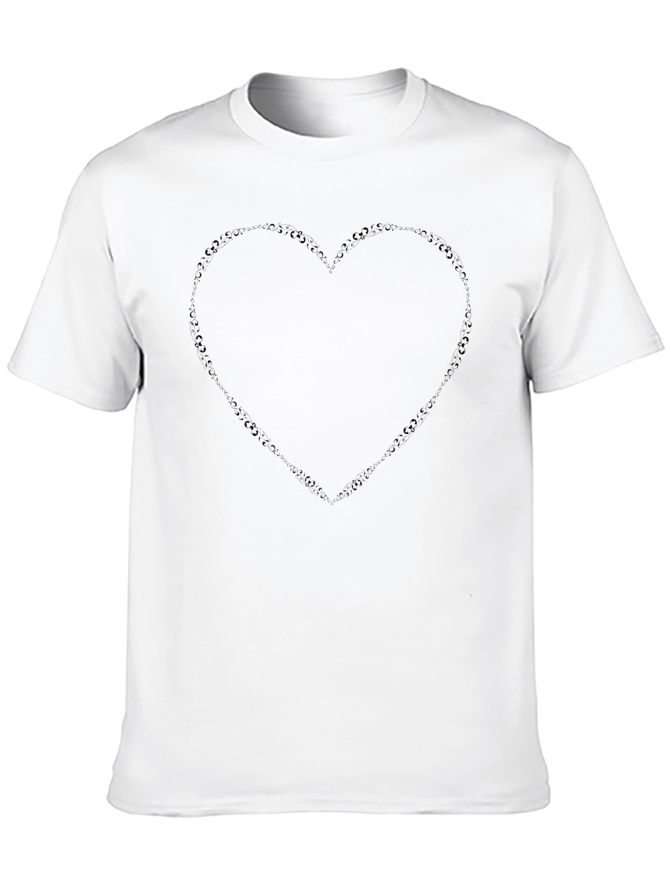 Black Heart Outline T-Shirt - Casual Style