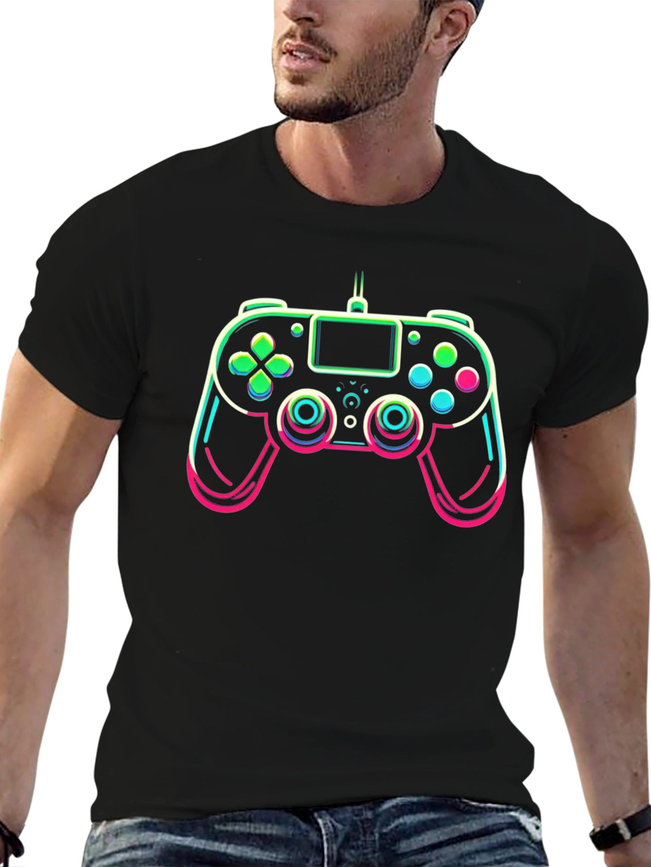 Gamer Controller Graphic Tee - Black