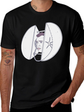Quirky Black T-Shirt with Funny Illustration