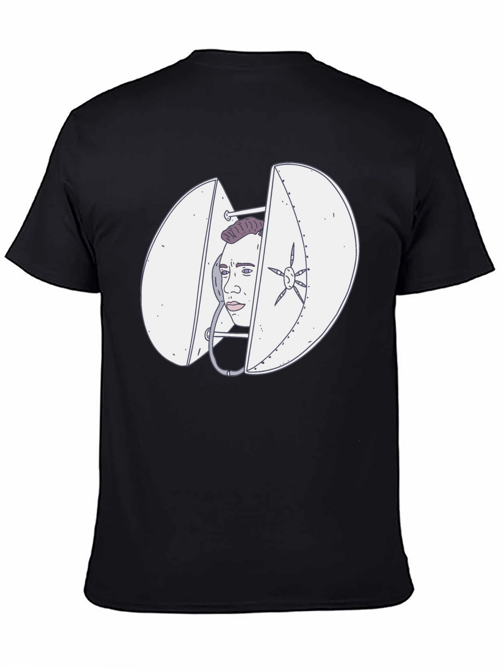 Quirky Black T-Shirt with Funny Illustration