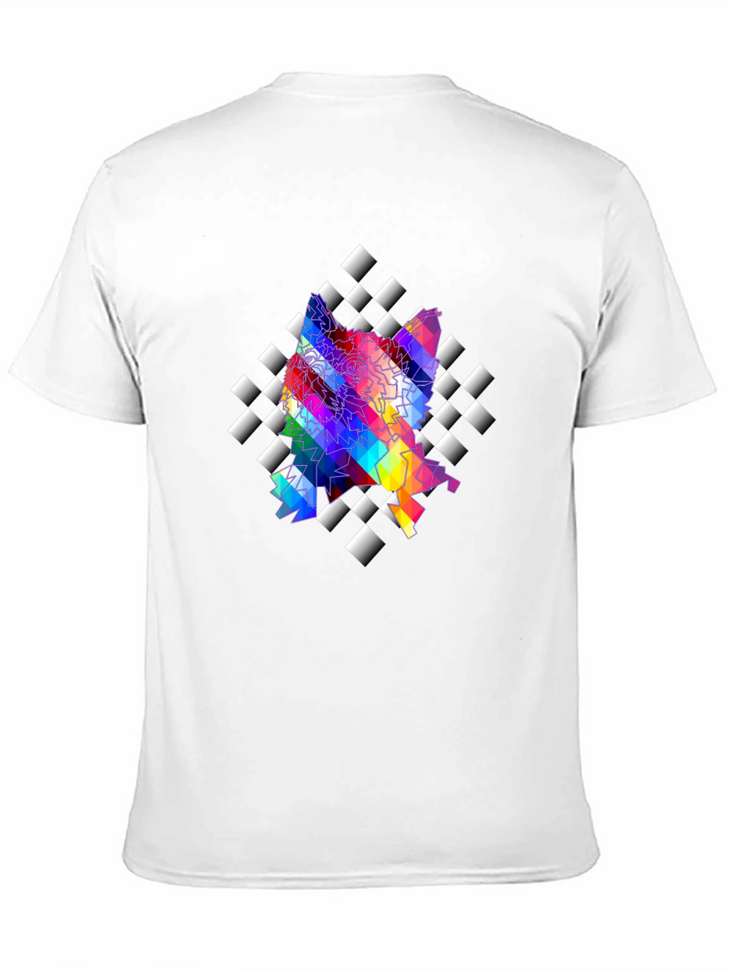 Abstract Prism Geometric Black T-Shirt
