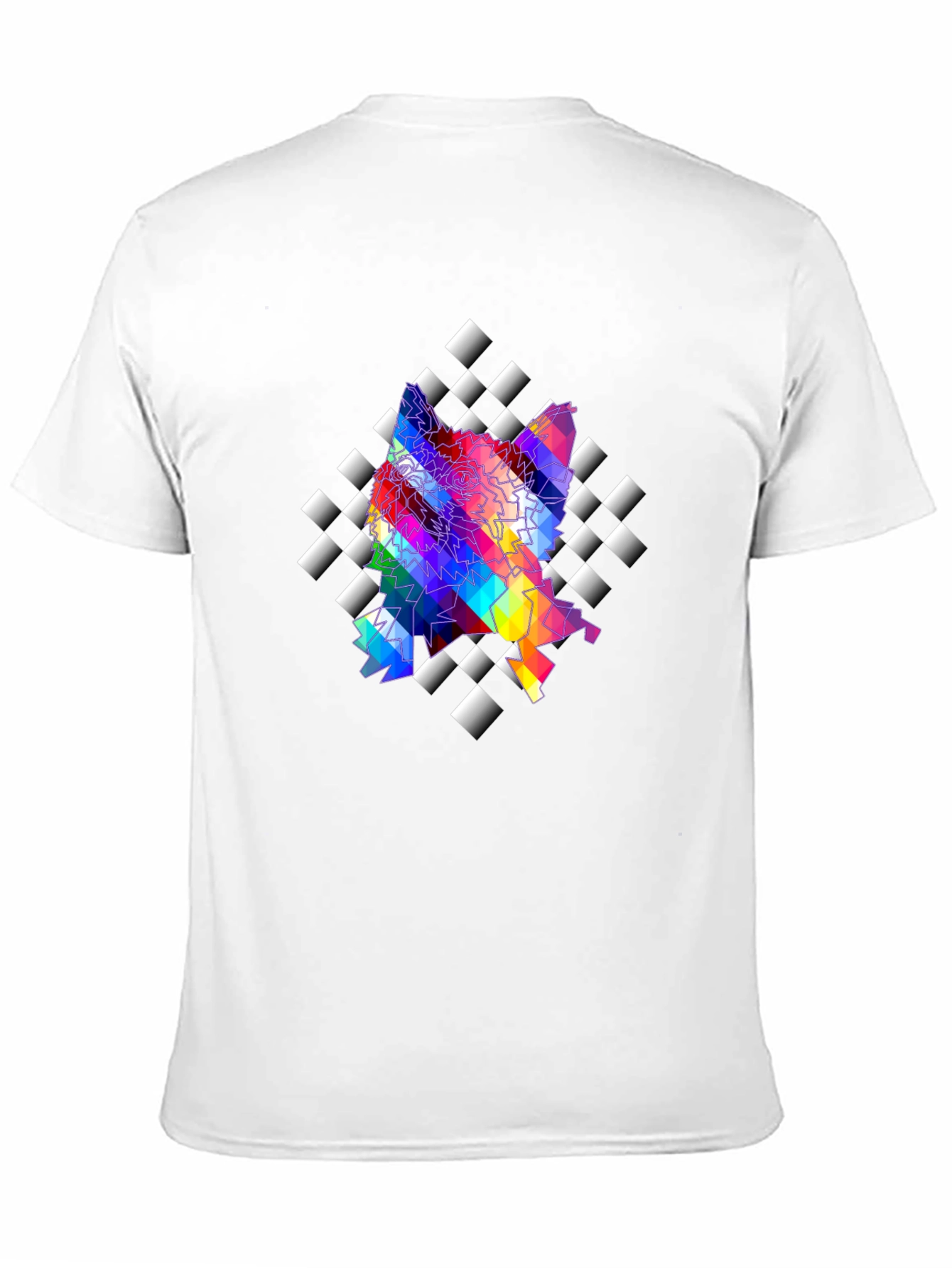 Abstract Prism Geometric Black T-Shirt