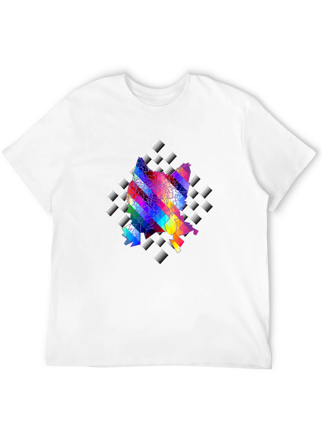Abstract Prism Geometric Black T-Shirt