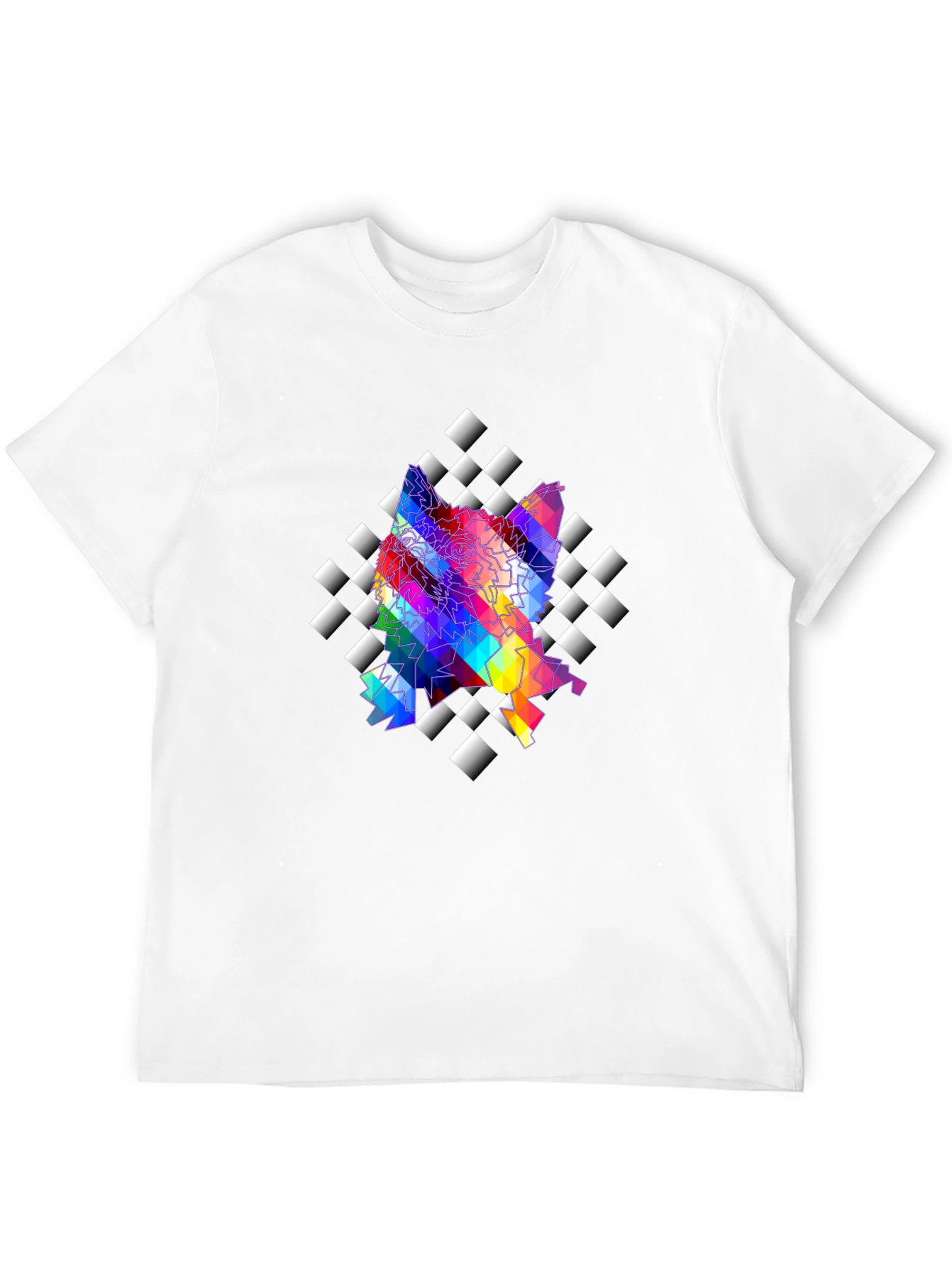 Abstract Prism Geometric Black T-Shirt