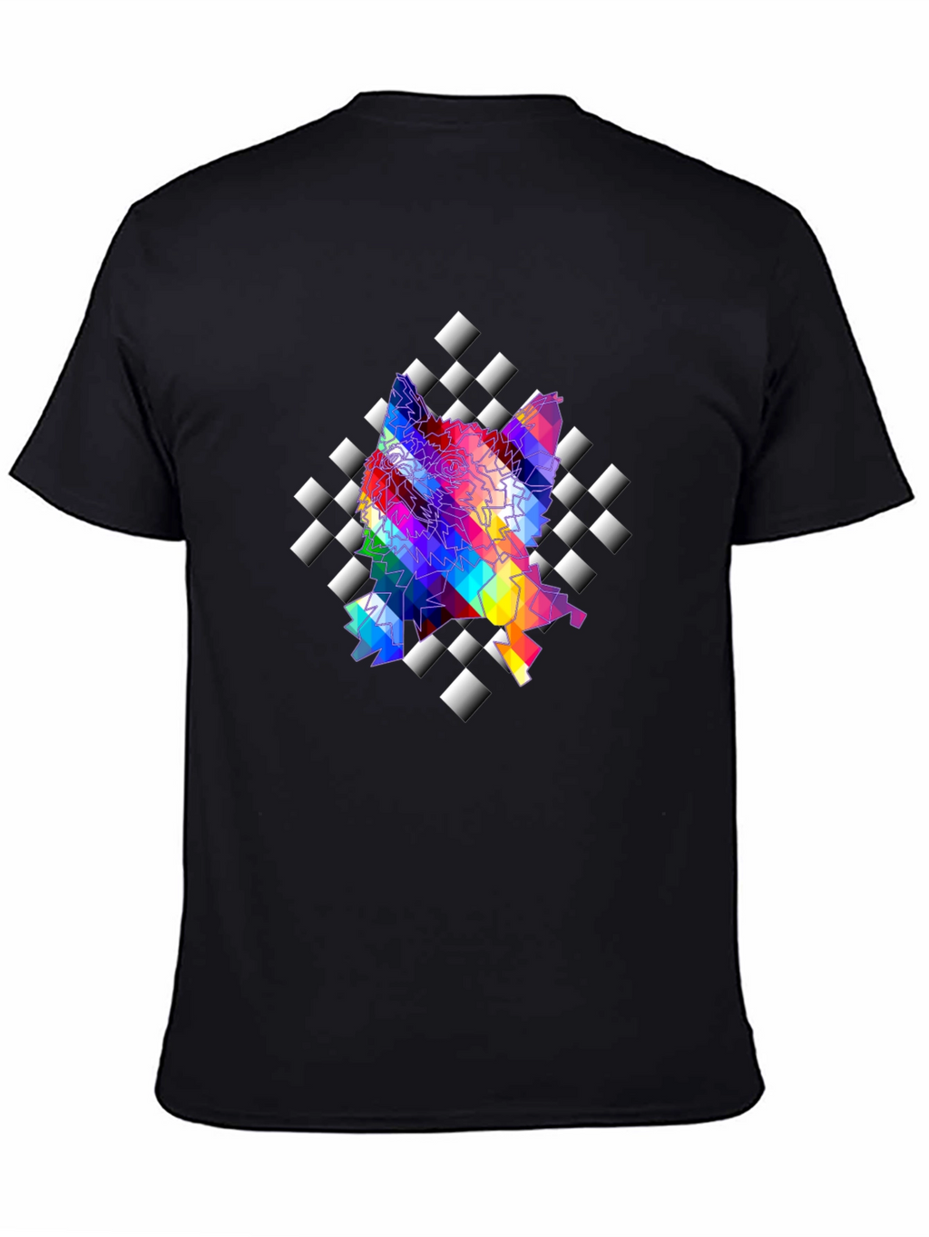 Abstract Prism Geometric Black T-Shirt