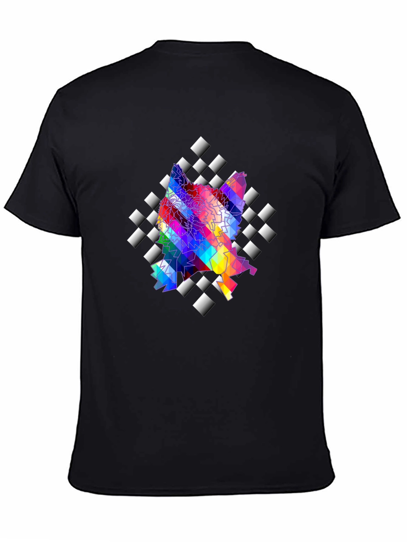 Abstract Prism Geometric Black T-Shirt