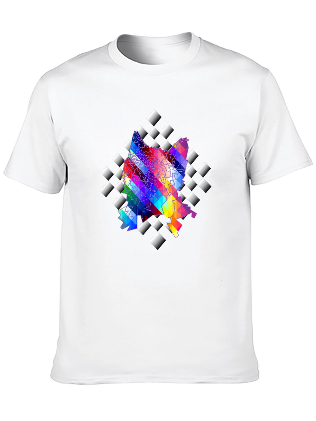 Abstract Prism Geometric Black T-Shirt