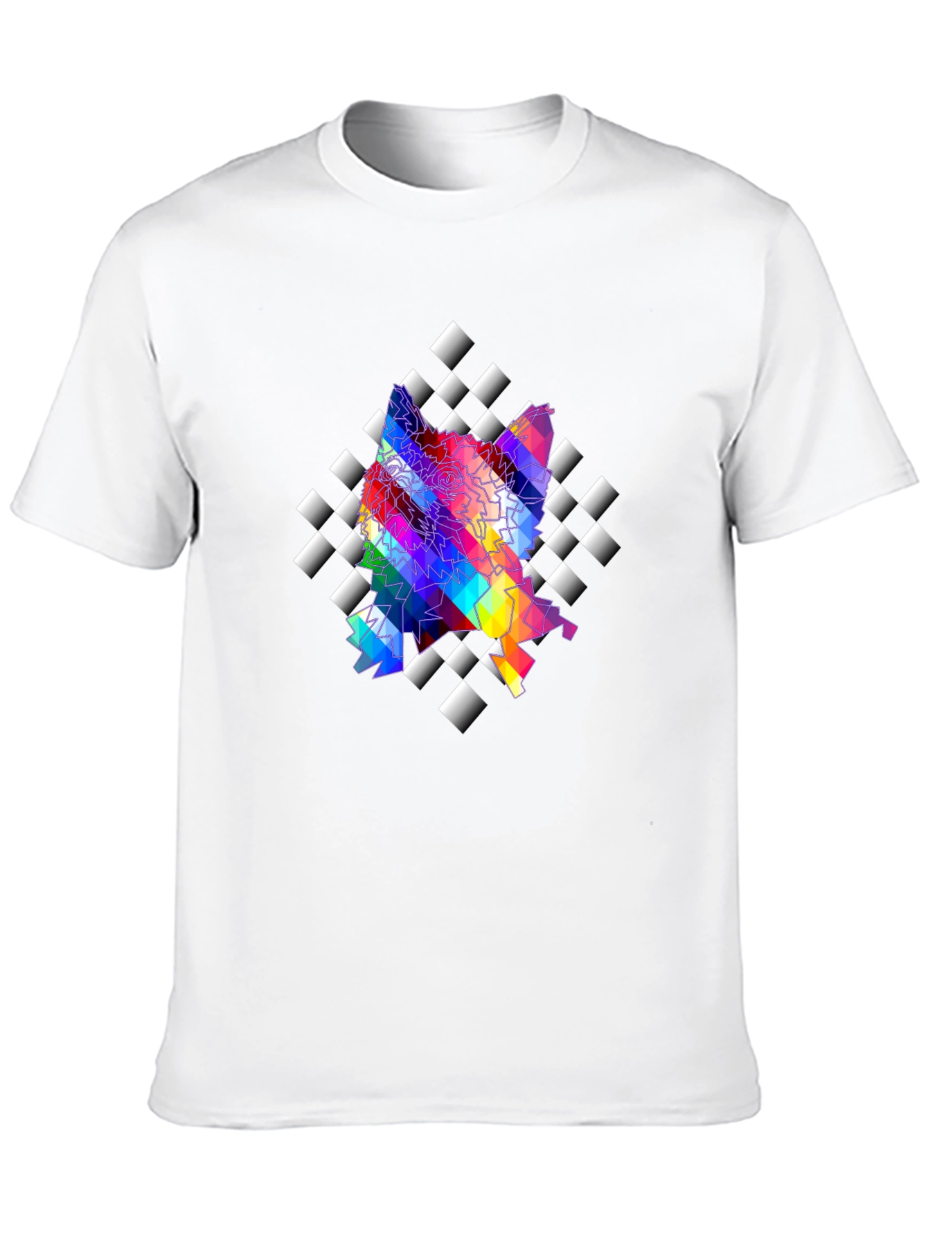 Abstract Prism Geometric Black T-Shirt