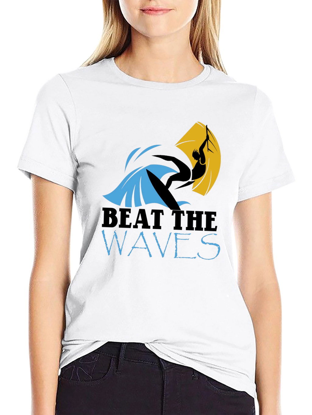 Beat the Waves Graphic T-Shirt - Surfing Design