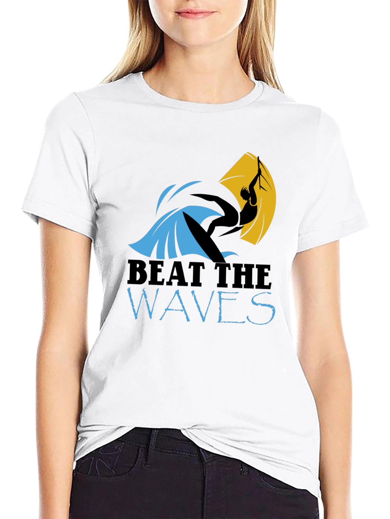 Beat the Waves Graphic T-Shirt - Surfing Design