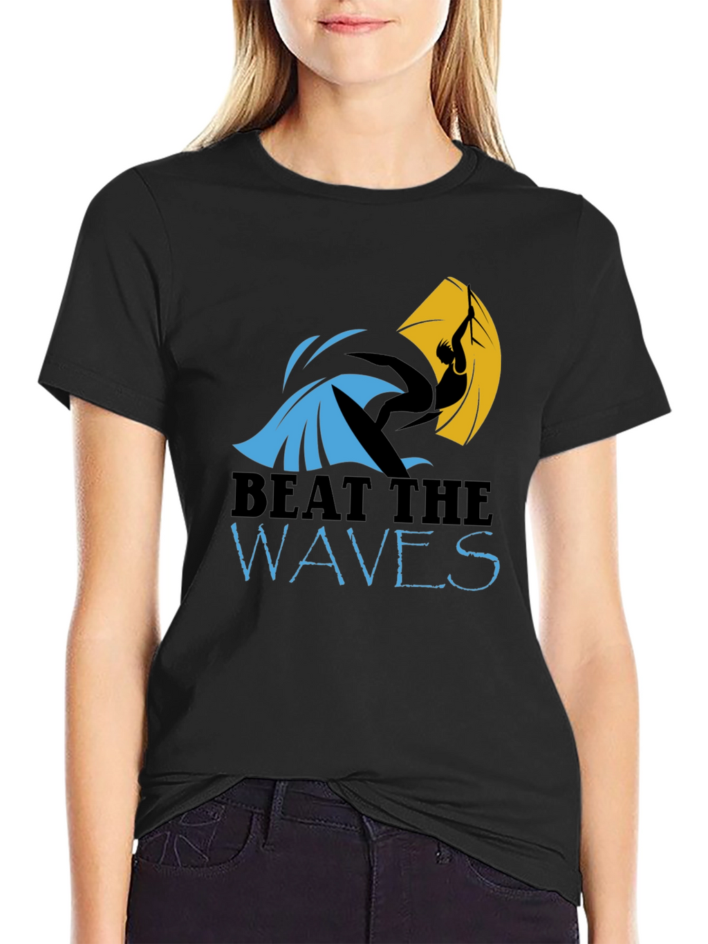 Beat the Waves Graphic T-Shirt - Surfing Design