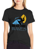 Beat the Waves Graphic T-Shirt - Surfing Design