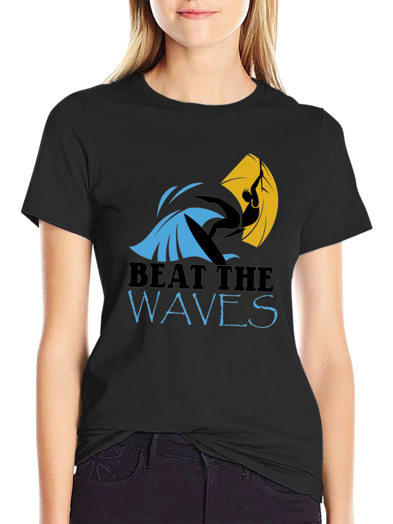 Beat the Waves Graphic T-Shirt - Surfing Design
