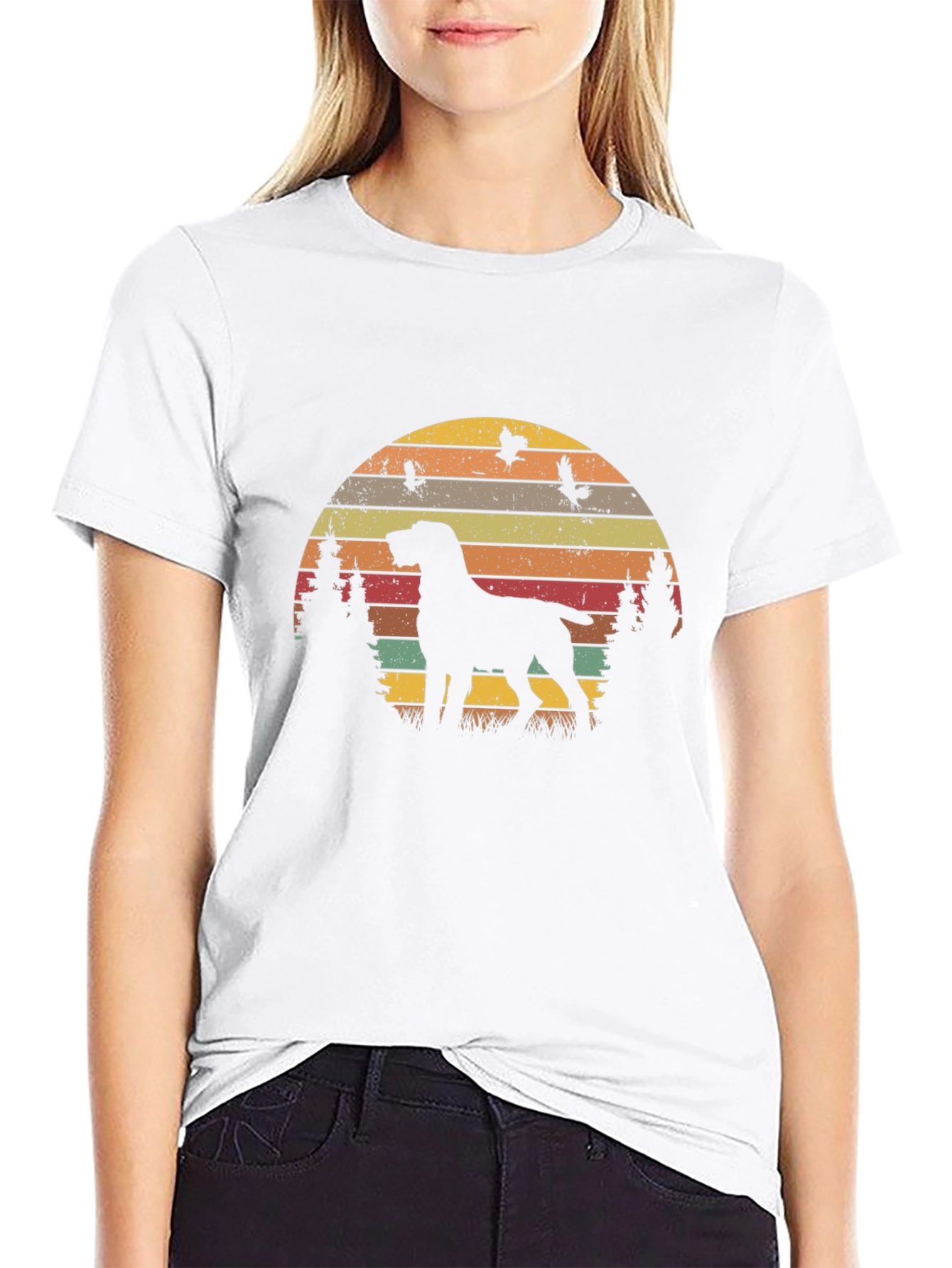 Retro Dog Silhouette T-Shirt - Vintage Style Design