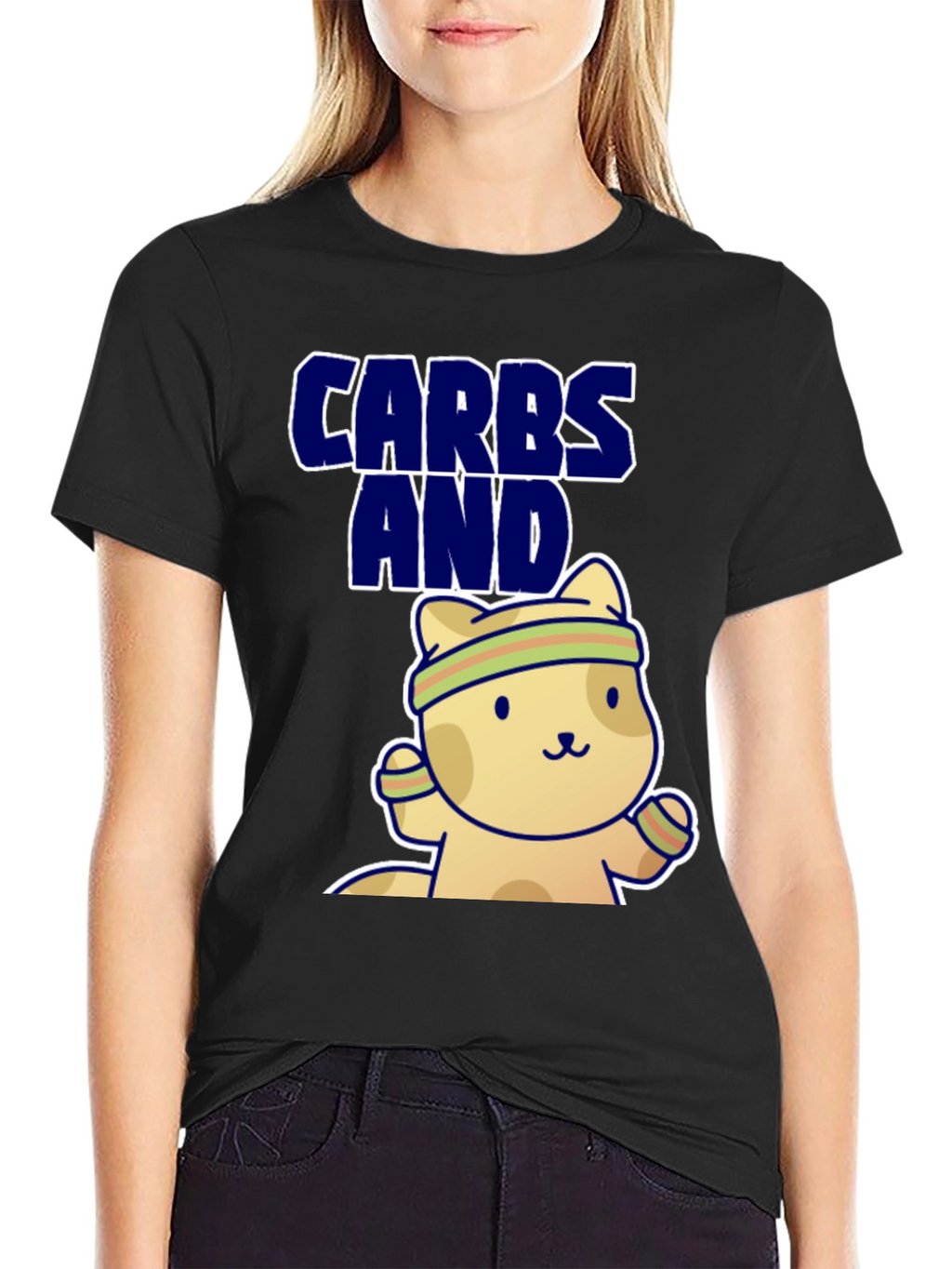 Carbs and Cardio T-Shirt | Cute Gym Cat Tee