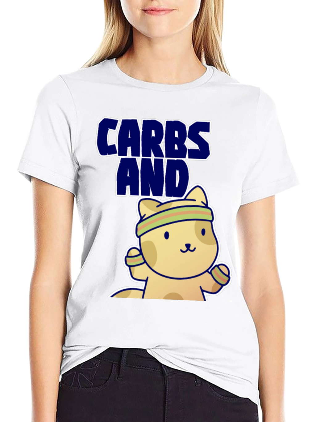 Carbs and Cardio T-Shirt | Cute Gym Cat Tee